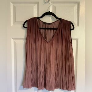 Zara Basics bronze ombré pleated sleeveless blouse. Size small.
